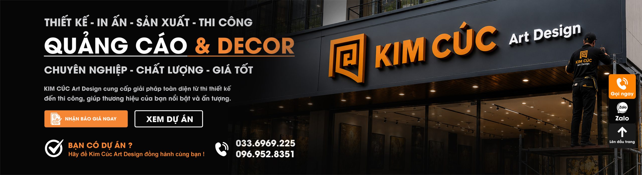 Kim Cúc Art Design - Thiết kế thi công biển quảng cáo, tranh trúc chỉ, tranh lụa xuyên sáng và decor nội thất cao cấp tại Hà Nội