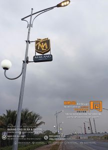 Xưởng gia công biển quảng cáo khu đô thị Mailand Hanoi City bằng chữ mica lọng nhôm sáng đèn